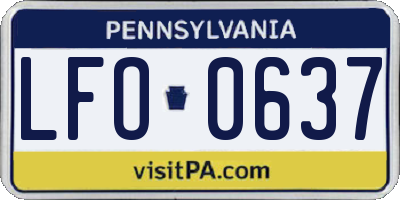 PA license plate LFO0637