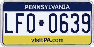 PA license plate LFO0639