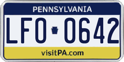PA license plate LFO0642
