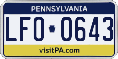 PA license plate LFO0643