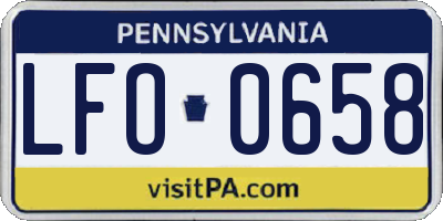 PA license plate LFO0658