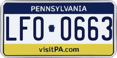 PA license plate LFO0663