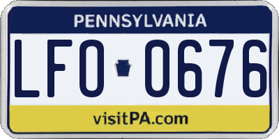 PA license plate LFO0676
