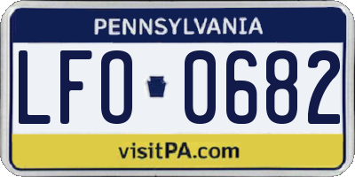 PA license plate LFO0682
