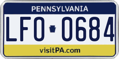 PA license plate LFO0684