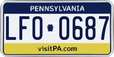 PA license plate LFO0687