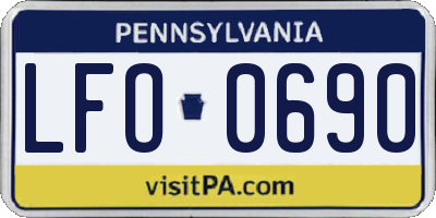 PA license plate LFO0690