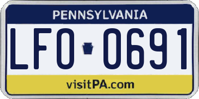 PA license plate LFO0691