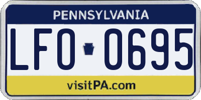 PA license plate LFO0695