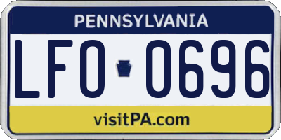 PA license plate LFO0696