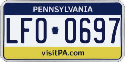 PA license plate LFO0697