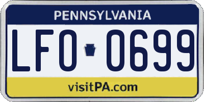 PA license plate LFO0699