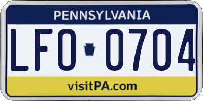 PA license plate LFO0704