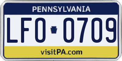 PA license plate LFO0709
