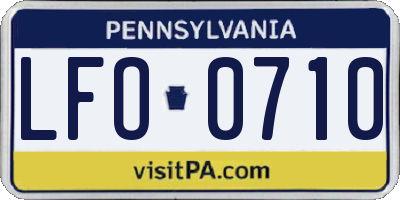PA license plate LFO0710