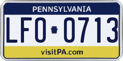 PA license plate LFO0713