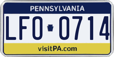 PA license plate LFO0714
