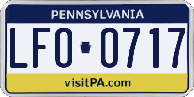 PA license plate LFO0717