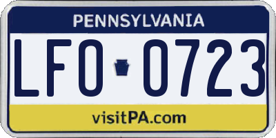 PA license plate LFO0723