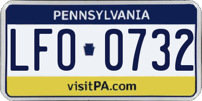 PA license plate LFO0732