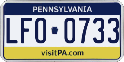PA license plate LFO0733