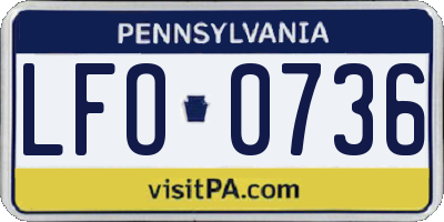 PA license plate LFO0736