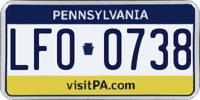 PA license plate LFO0738