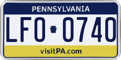 PA license plate LFO0740