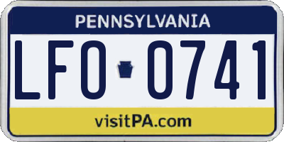 PA license plate LFO0741