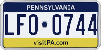 PA license plate LFO0744