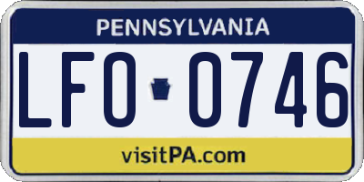 PA license plate LFO0746