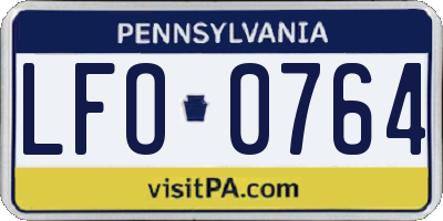 PA license plate LFO0764