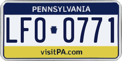 PA license plate LFO0771