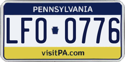 PA license plate LFO0776