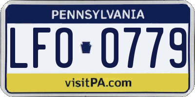 PA license plate LFO0779