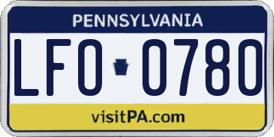 PA license plate LFO0780