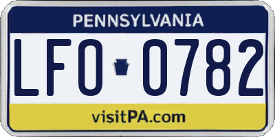 PA license plate LFO0782