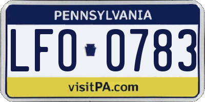 PA license plate LFO0783