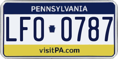 PA license plate LFO0787