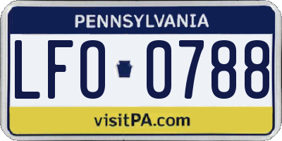 PA license plate LFO0788
