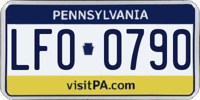 PA license plate LFO0790