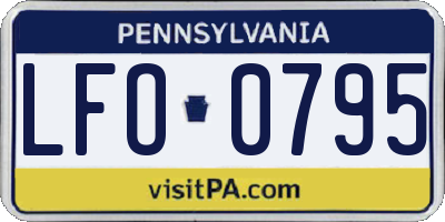 PA license plate LFO0795