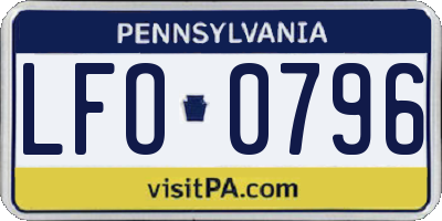 PA license plate LFO0796
