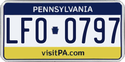 PA license plate LFO0797