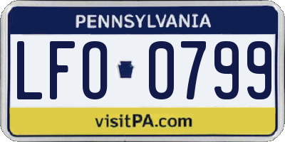 PA license plate LFO0799