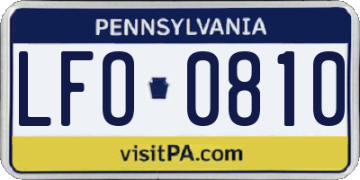 PA license plate LFO0810