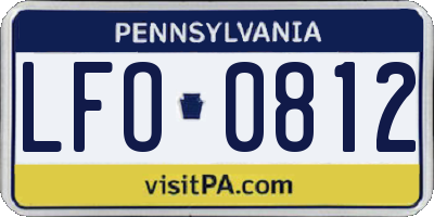 PA license plate LFO0812