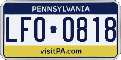PA license plate LFO0818