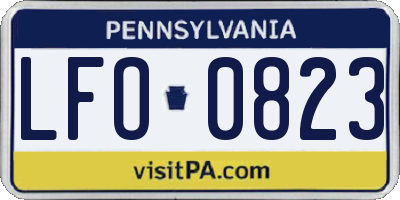 PA license plate LFO0823