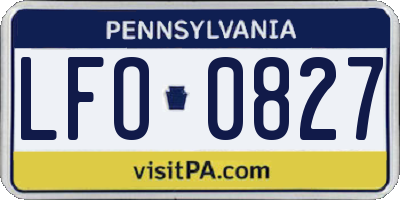 PA license plate LFO0827